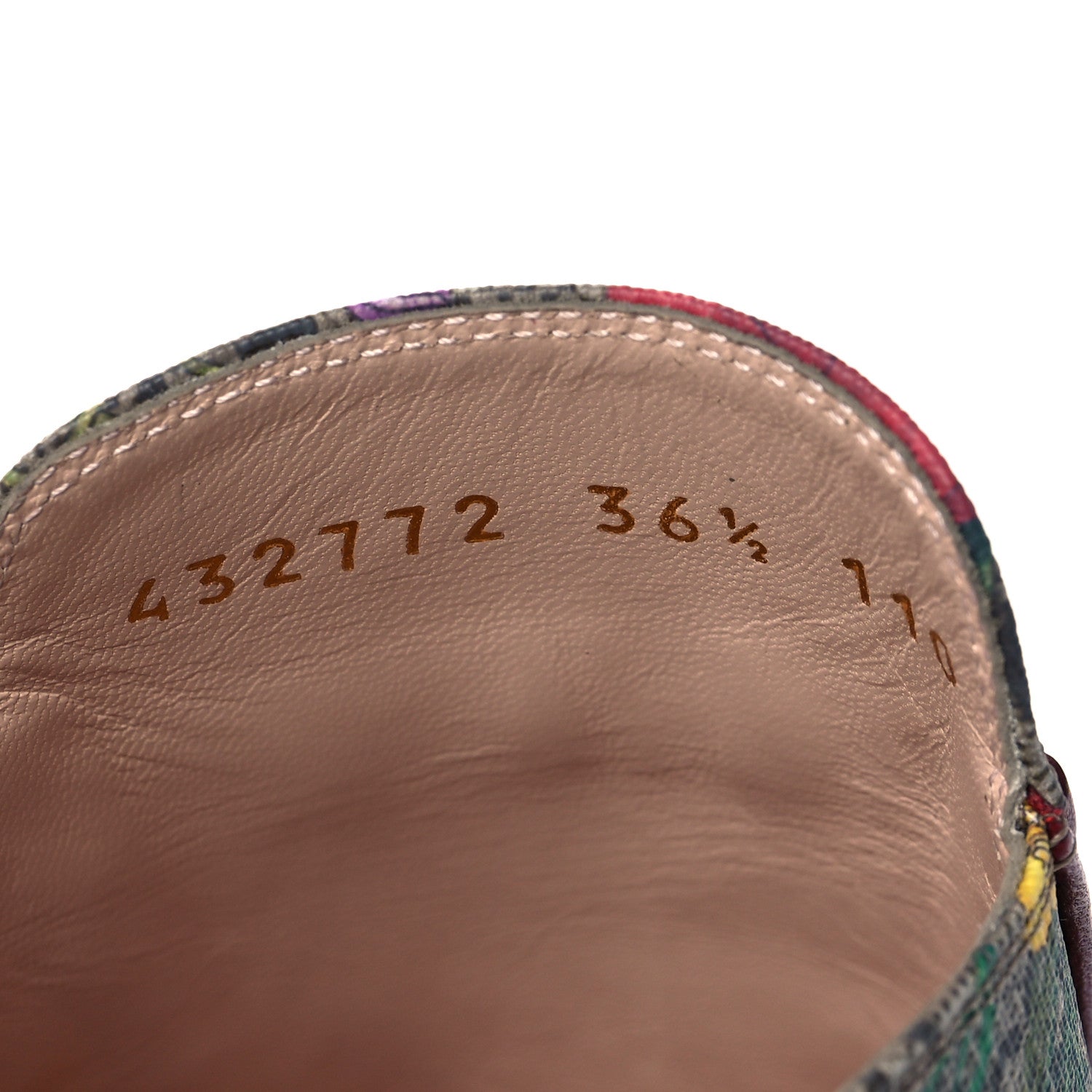 Gucci GG Supreme Monogram Flora Womens Princetown Slippers 36.5 Beige Ebony Multicolor Rosso 8 of 9