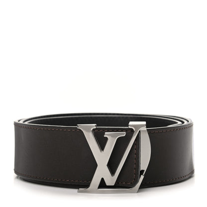Louis Vuitton Calfskin 40mm LV Initiales Belt 100 40 Dark Brown Black 1 of 3