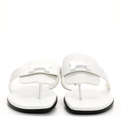 Hermes Calfskin Womens Galerie Sandals 36 White 3 of 11