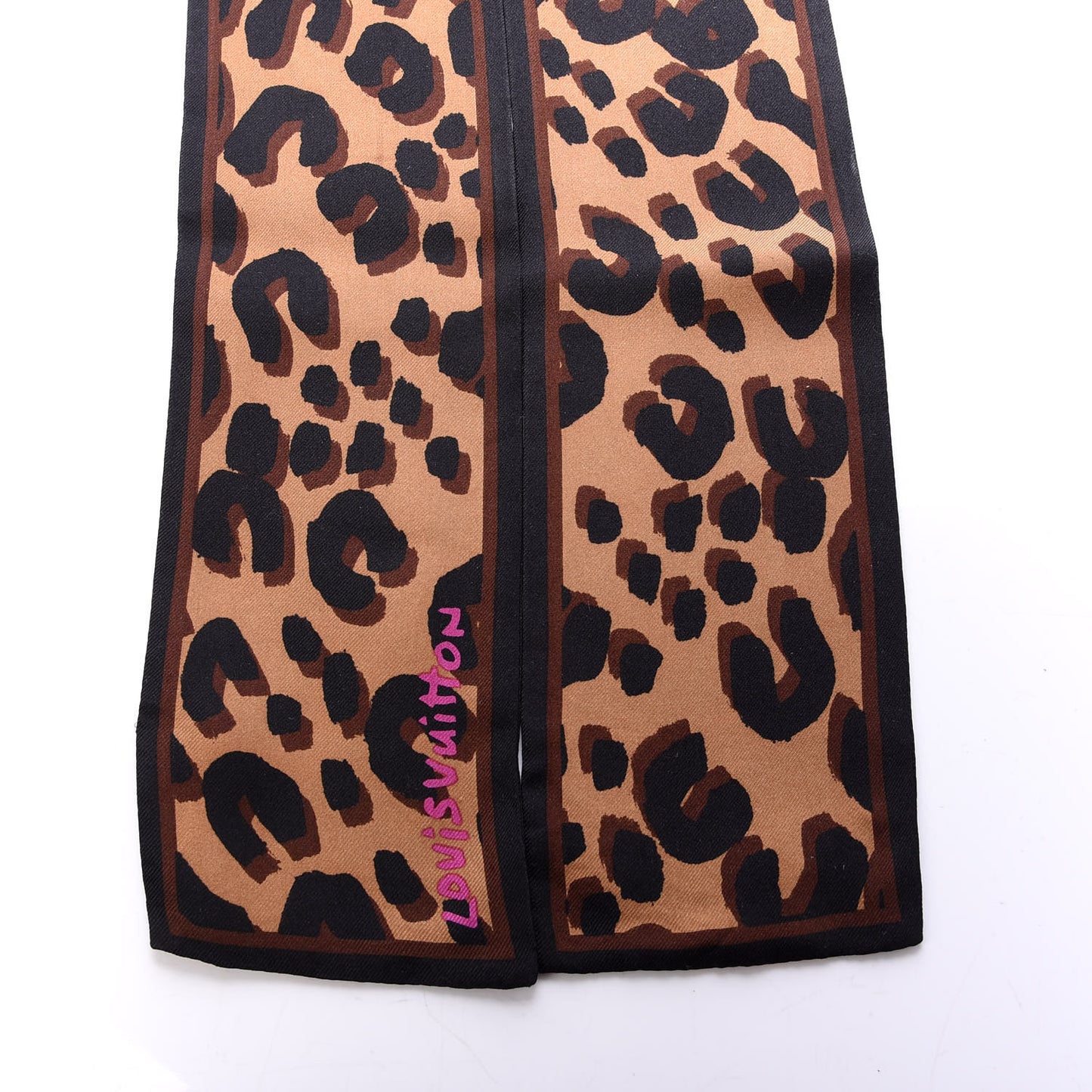 Silk Leopard Bandeau Scarf Marron