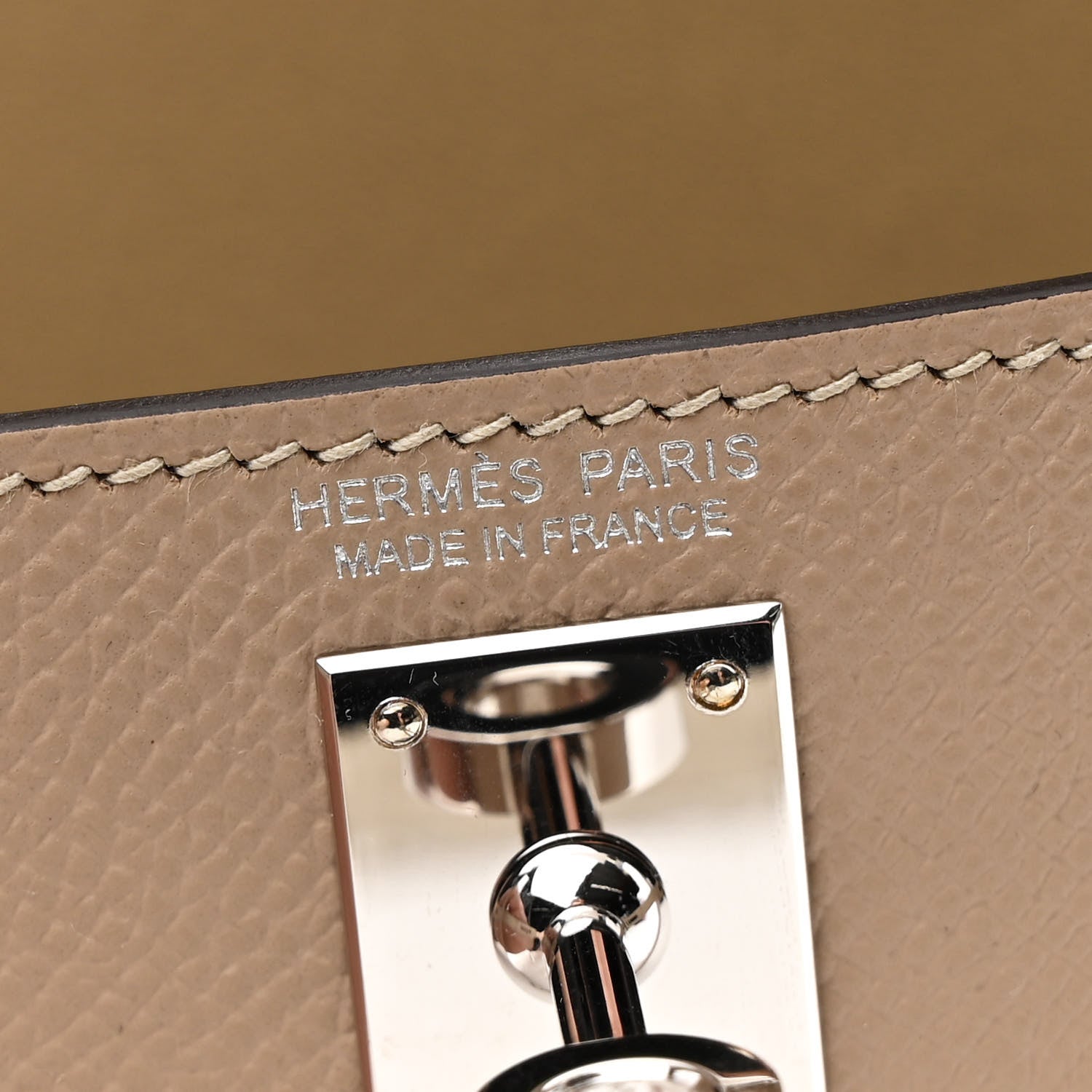 Hermes Epsom Tri-Color Mini Kelly Sellier 20 Trench Craie Etoupe 5 of 9