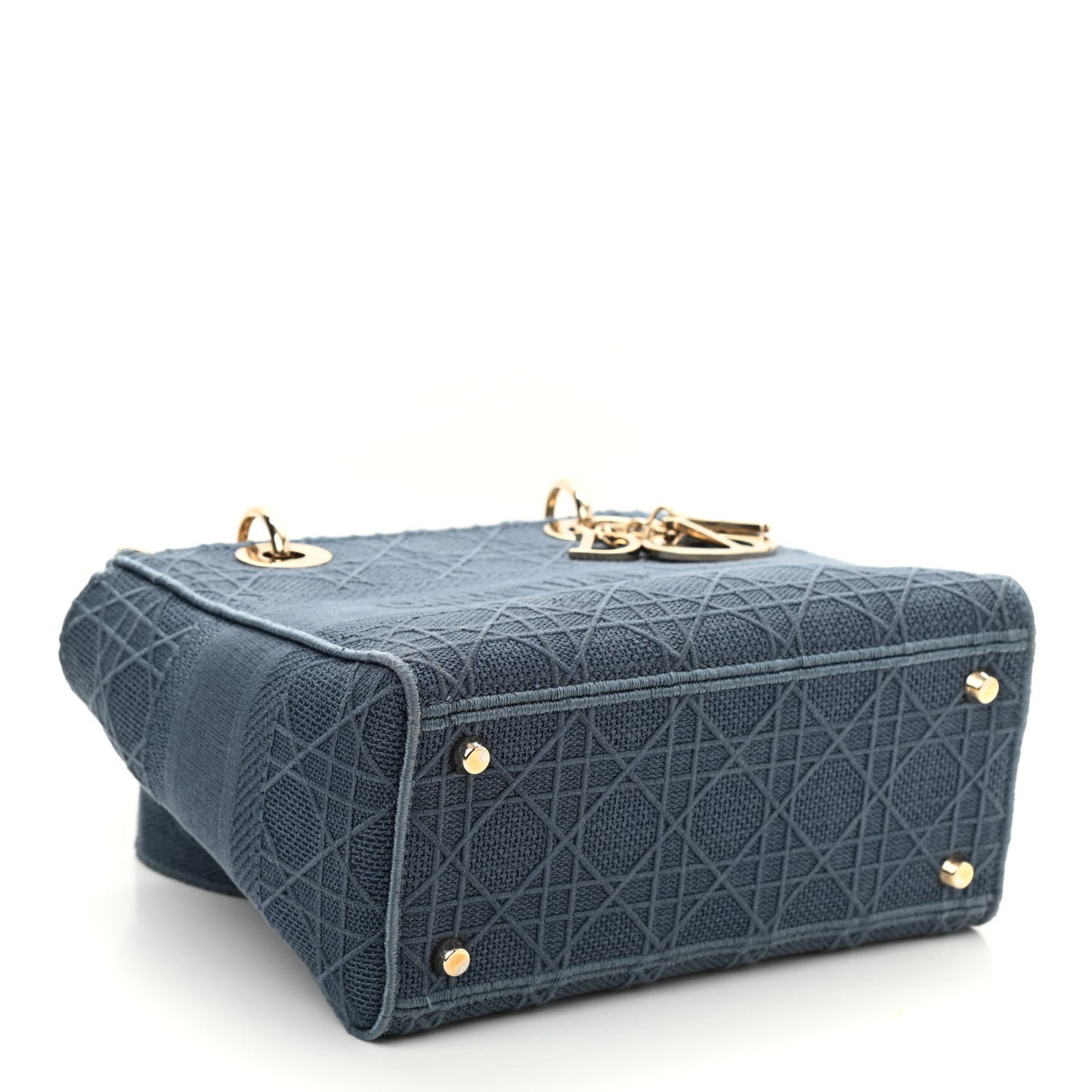 Canvas Embroidered Cannage Medium Lady D-Lite Denim Blue