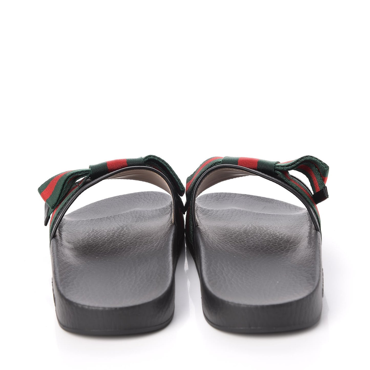 Satin Web Bow Slide Sandals 40 Black