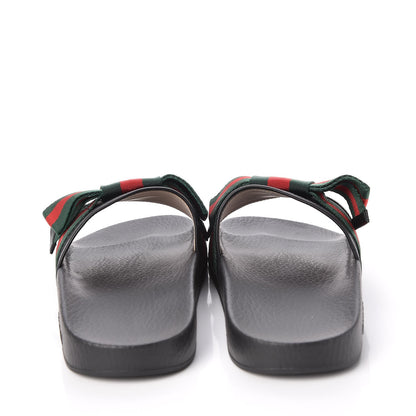 Gucci Satin Web Bow Slide Sandals 40 Black 4 of 8
