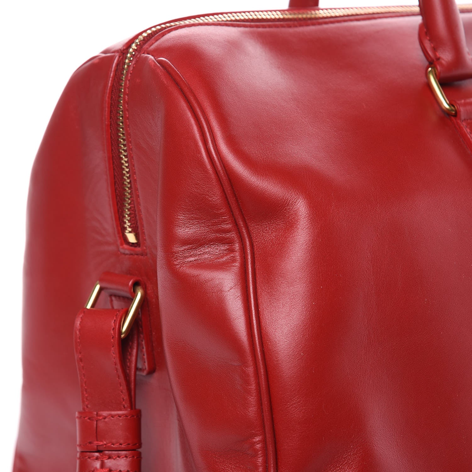 Saint Laurent Calfskin Classic Duffle 12 Red 10 of 12