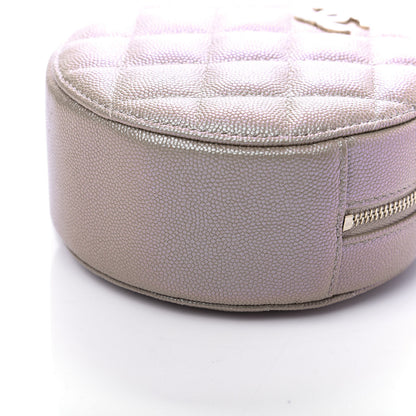 Chanel Iridescent Caviar Quilted Round Clutch With Chain Beige 7 of 11