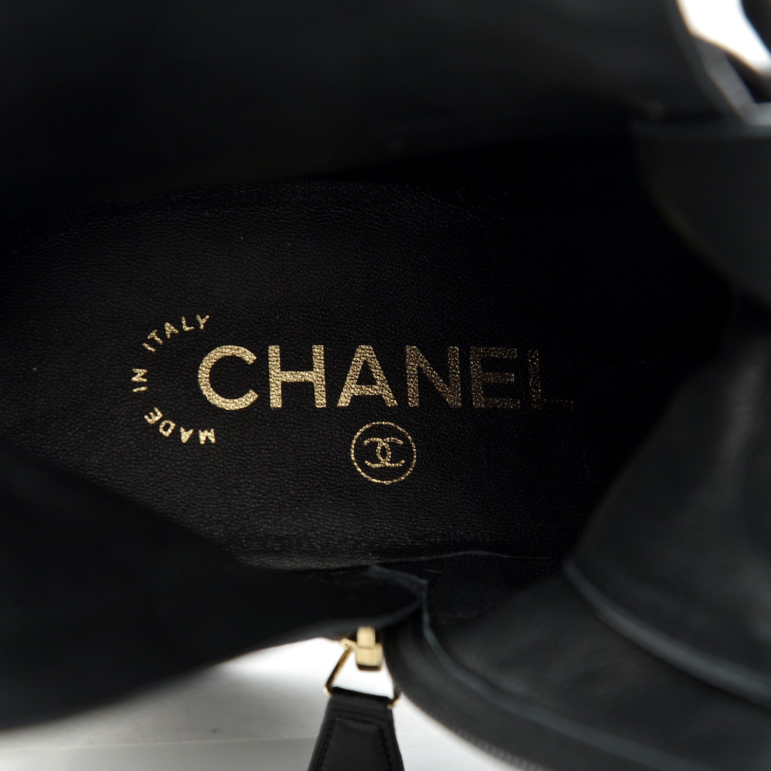 Chanel Shiny Crumpled Lambskin Lace Up Combat Boots 37.5 Black 7 of 8