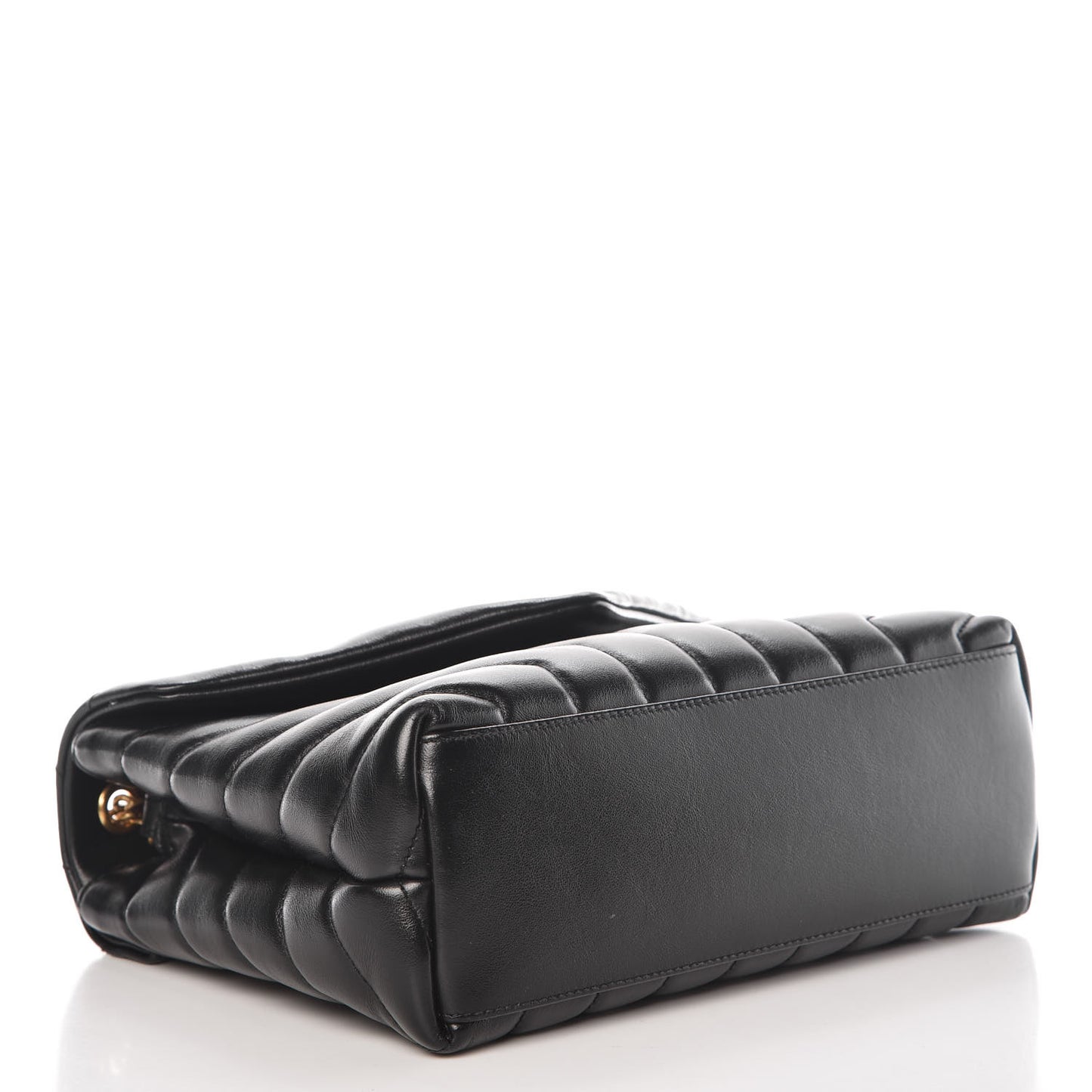 Calfskin Y Quilted Monogram Small Loulou Chain Satchel Black