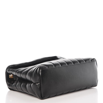 Saint Laurent Calfskin Y Quilted Monogram Small Loulou Chain Satchel Black 4 of 11