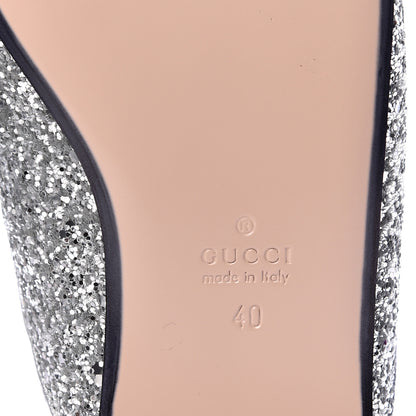 Gucci Glitter Womens Princetown Slippers 40 Silver 6 of 8