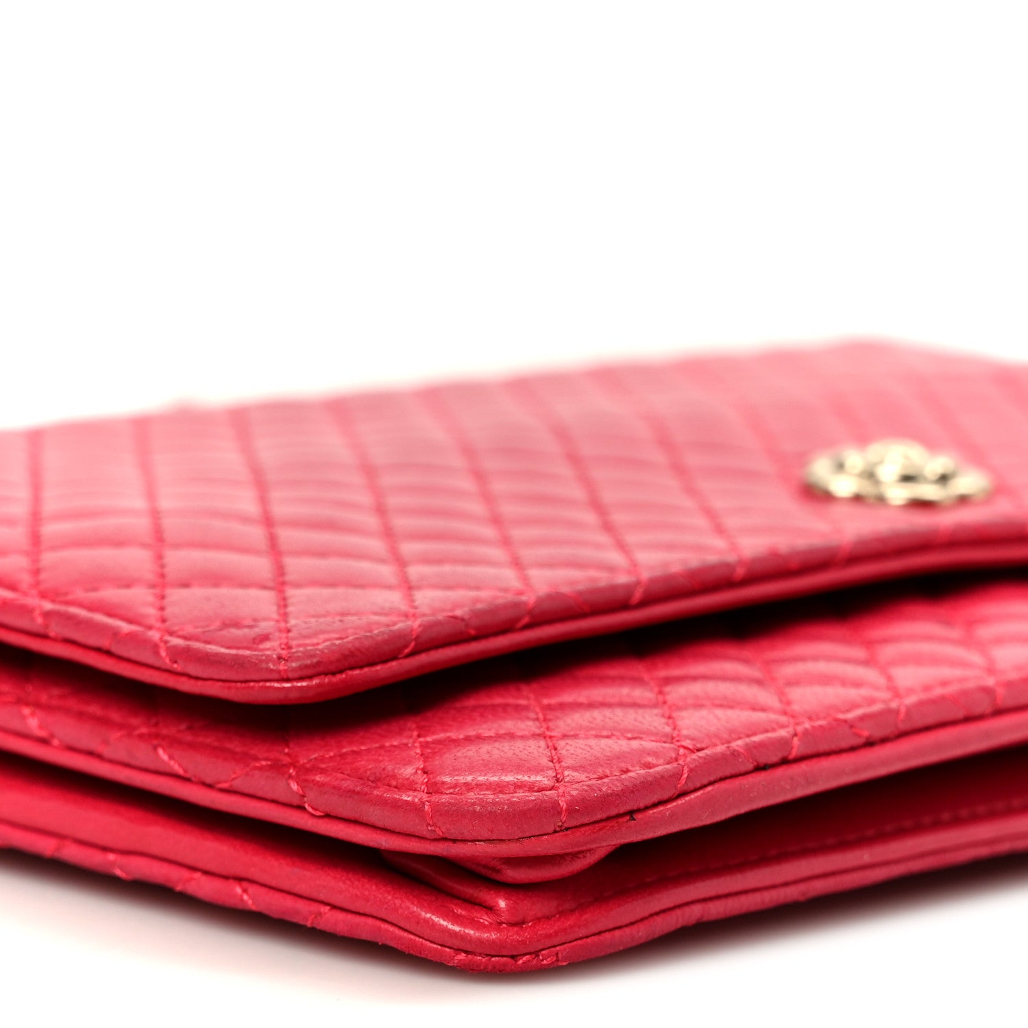 Chanel Lambskin Micro Quilted Wallet On Chain WOC Fuchsia 9 of 10