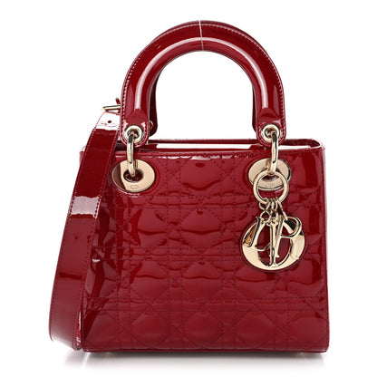 Christian Dior Patent Cannage Small Lady Dior Cherry Red 1 of 9