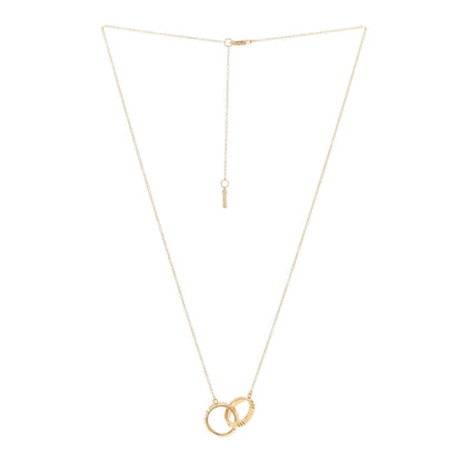 Tiffany 18K Yellow Gold Interlocking Atlas Open Pendant Necklace 3 of 8