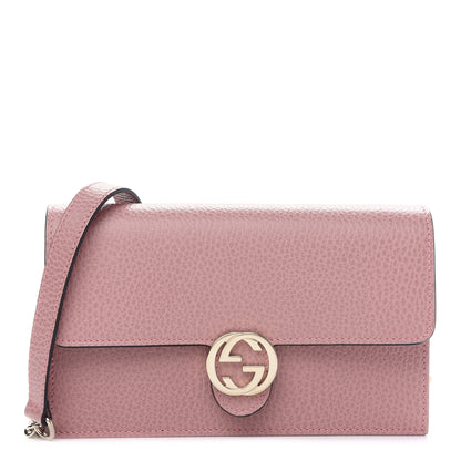 Gucci Dollar Calfskin Interlocking G Chain Wallet Soft Pink 1 of 9