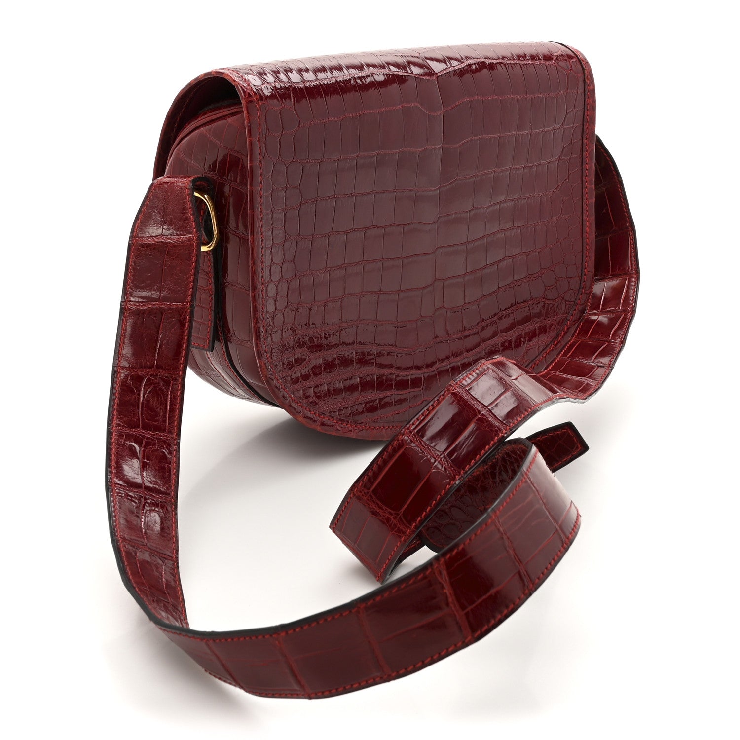 Hermes Crocodile Porosus Balle De Golf Rouge Vif 3 of 11