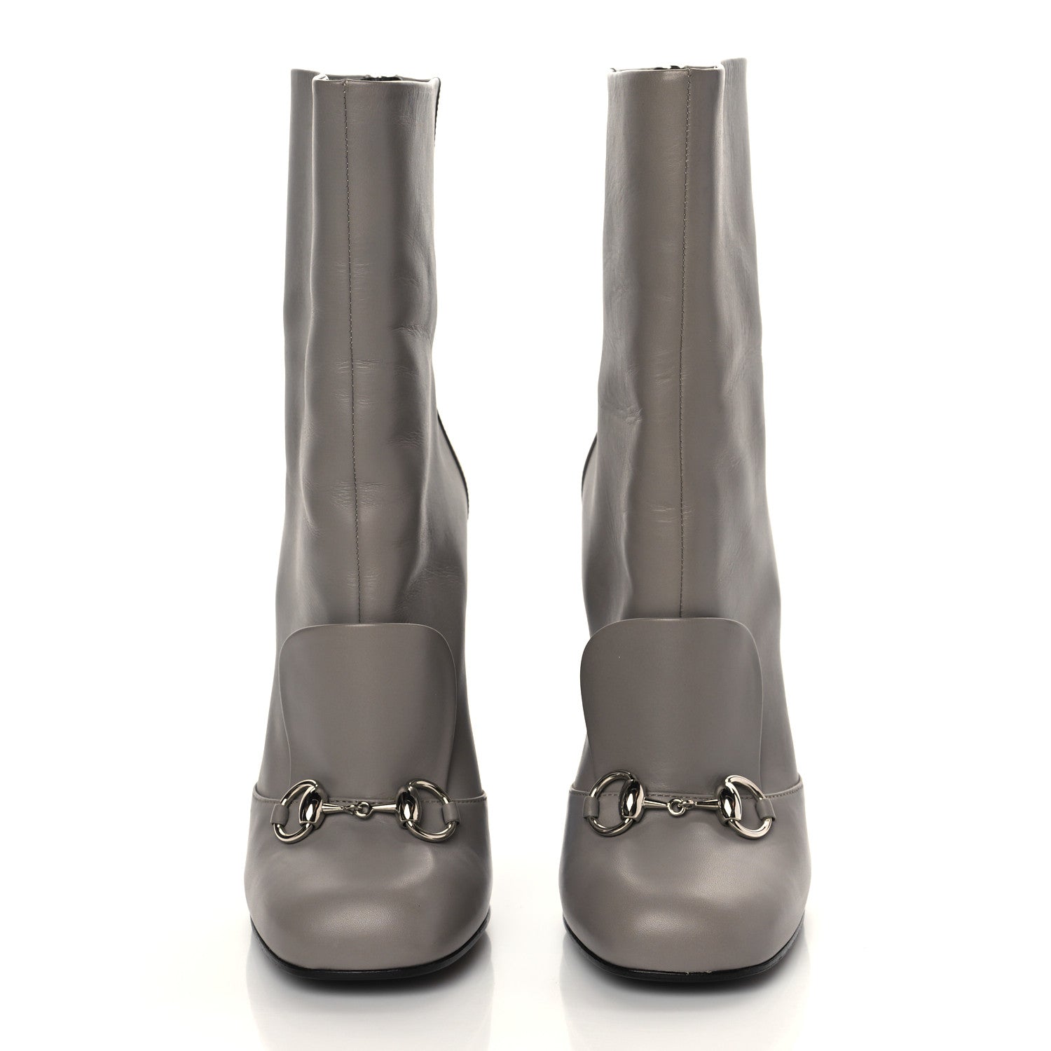 Gucci Calfskin Twiggy Horsebit Boot 39 Storm Grey 2 of 14