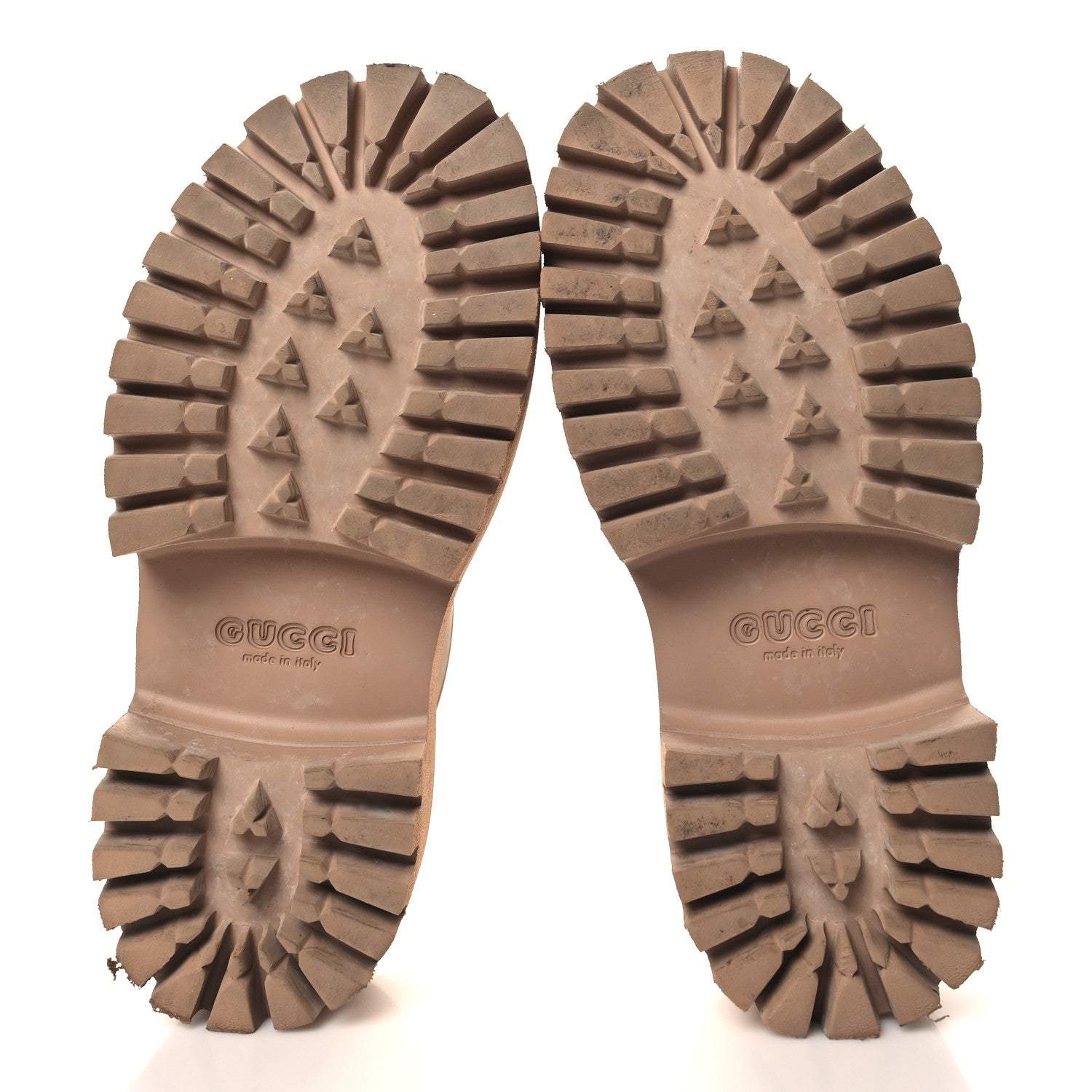 Gucci Rubber GG Monogram Perforated Elea Platform 55mm Lug Sole Sandals 37 Vintage Camel 6 of 9