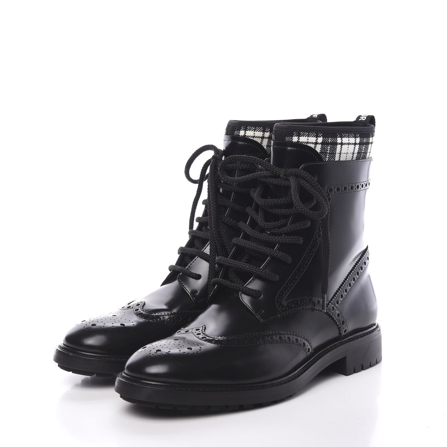 Calfskin D-Order Low Boot 40 Black White