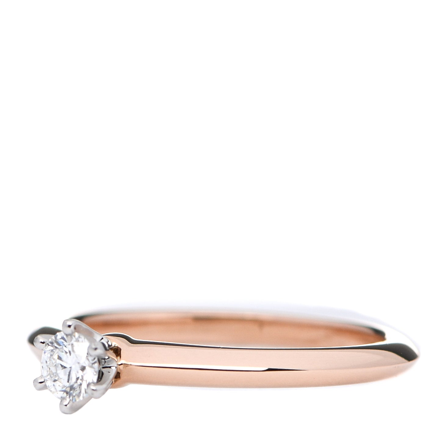 Platinum 18K Rose Gold Diamond .16ct Solitaire Engagement Ring 50 5.25