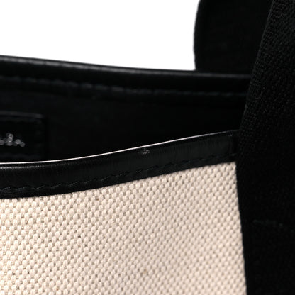 Balenciaga Cotton Canvas Calfskin Navy Cabas XS Natural Black 16 of 18