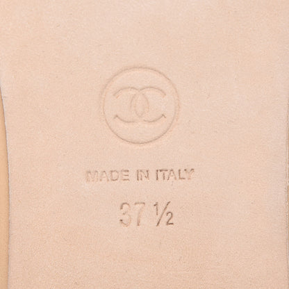 Chanel Lambskin CC Chain Loafers 37.5 Biege 6 of 9