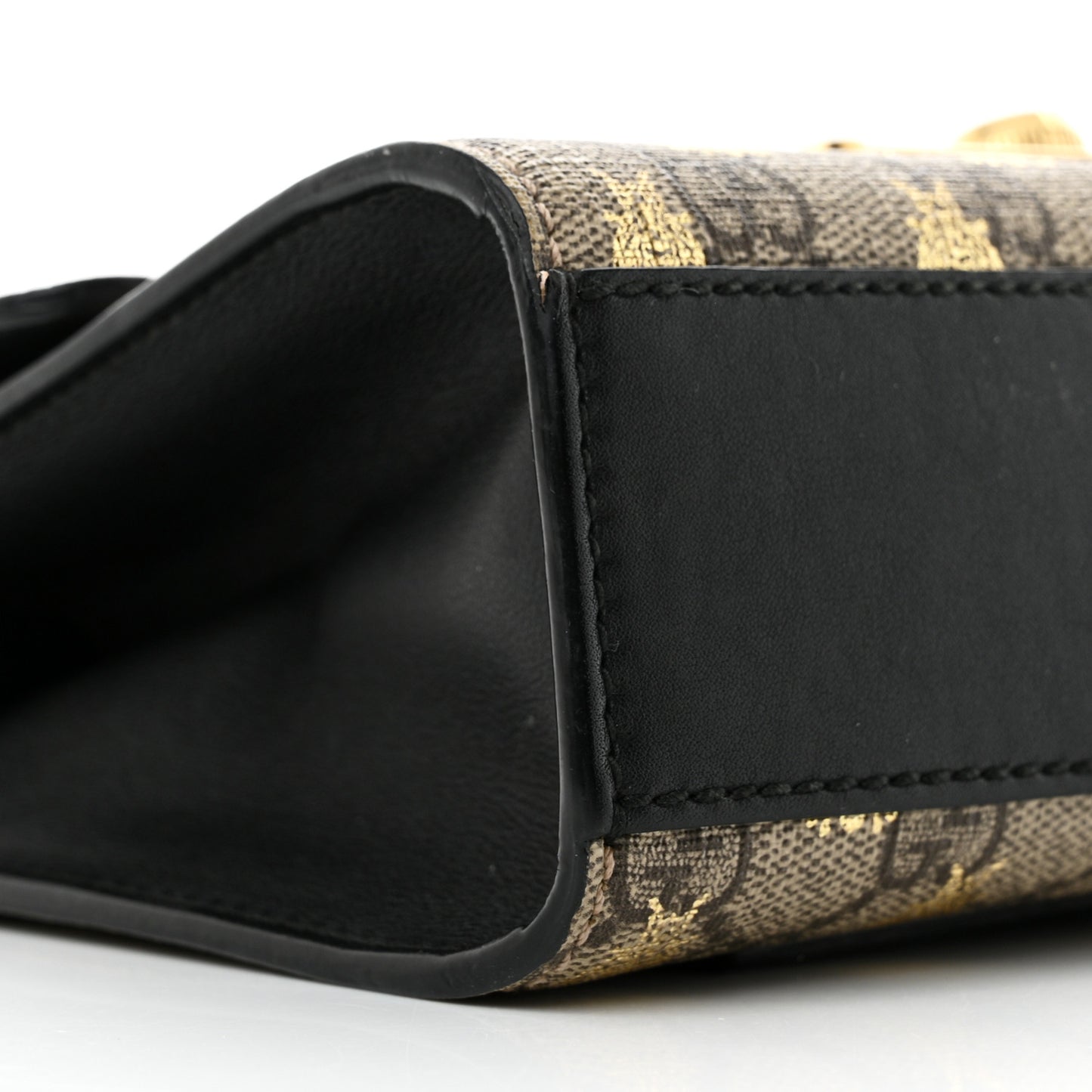 GG Supreme Monogram Bees Small Padlock Shoulder Bag Black