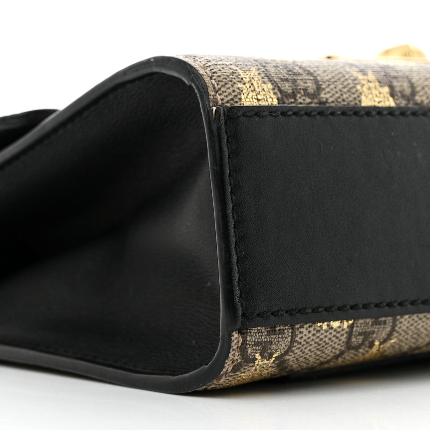 Gucci GG Supreme Monogram Bees Small Padlock Shoulder Bag Black 9 of 12