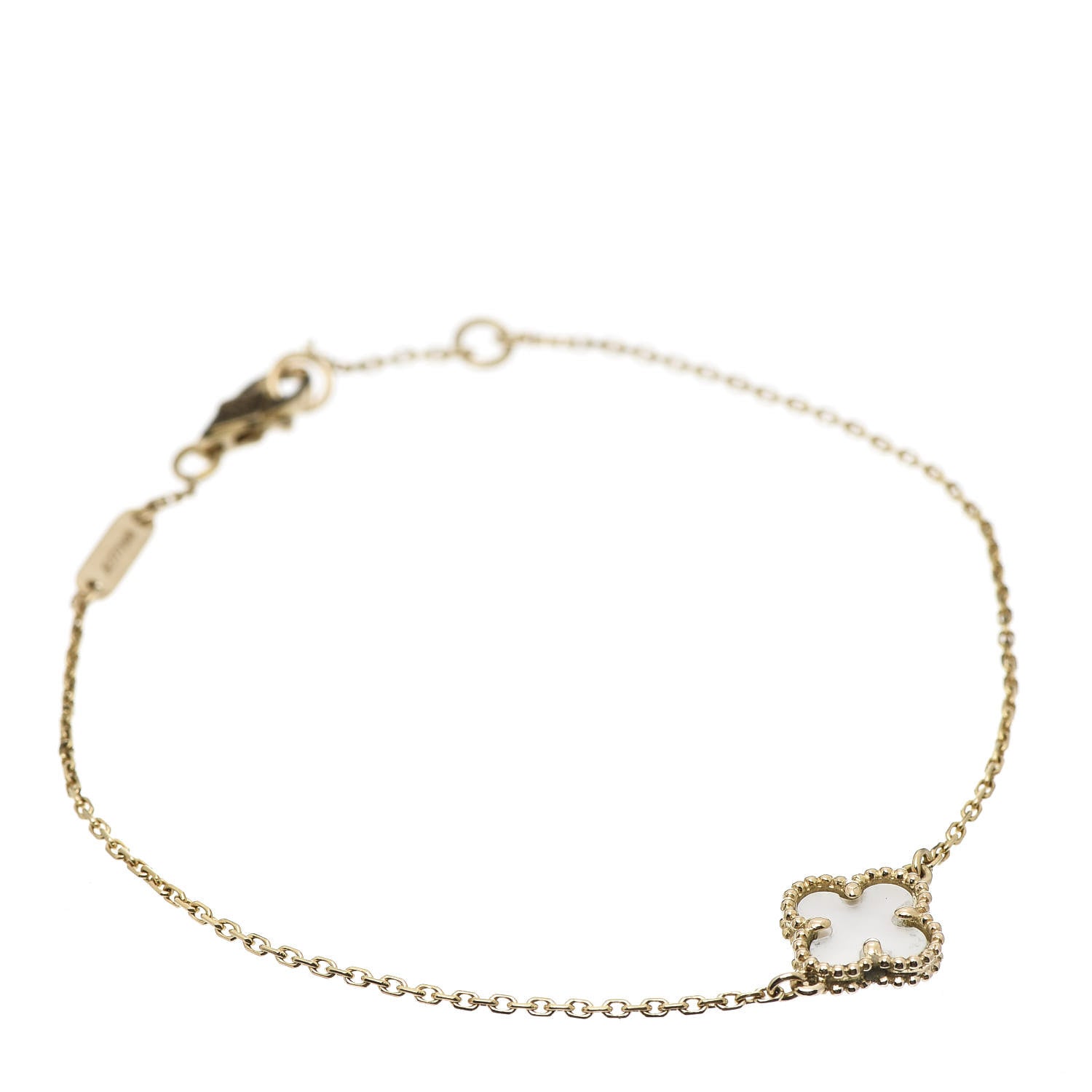 Van Cleef & Arpels 18K Yellow Gold Mother of Pearl Sweet Alhambra Bracelet 1 of 7