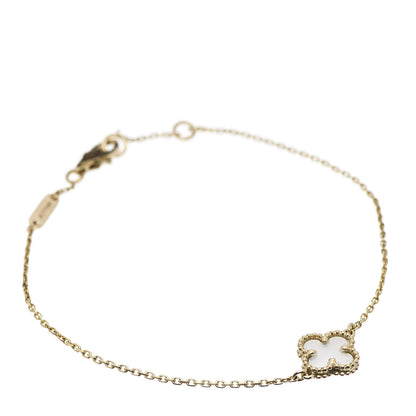 Van Cleef & Arpels 18K Yellow Gold Mother of Pearl Sweet Alhambra Bracelet 1 of 7