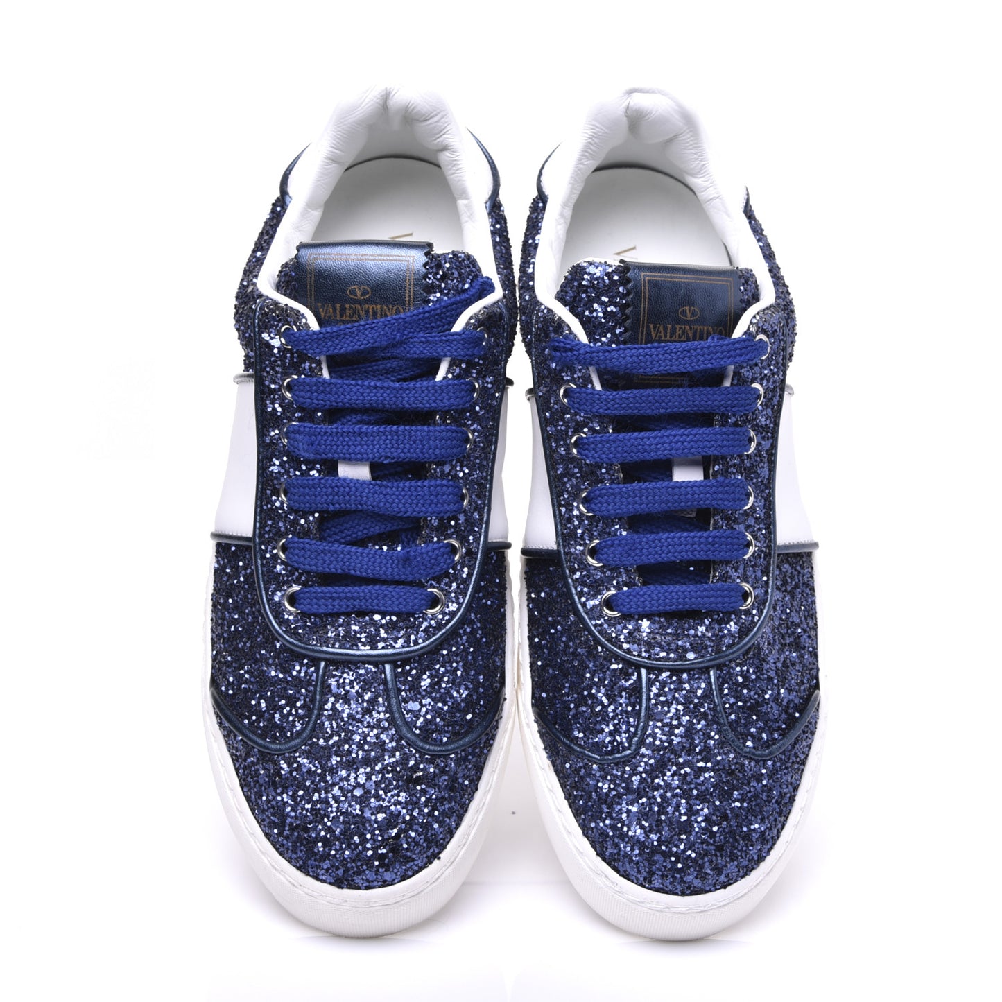 Calfskin Glitter Flycrew Sneakers 36 Blue