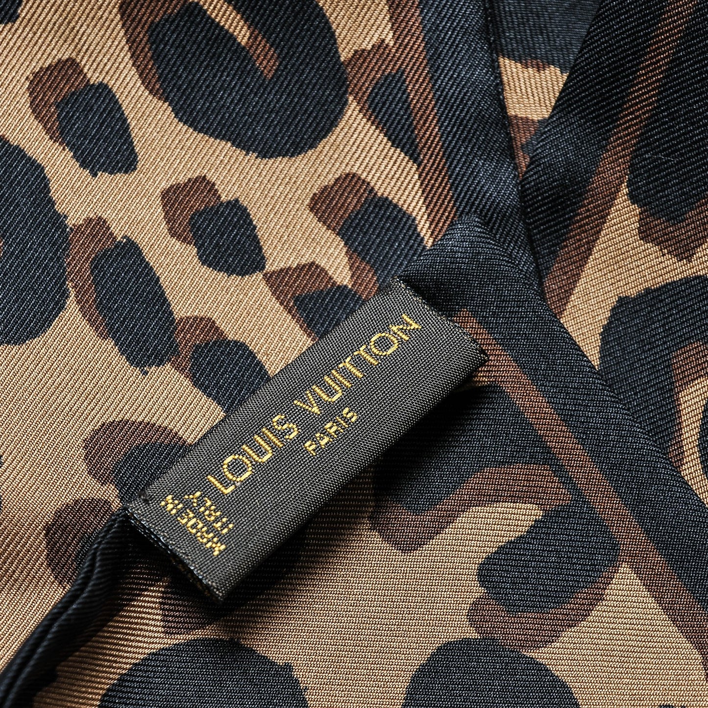 Silk Leopard Bandeau Scarf Marron