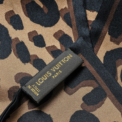 Louis Vuitton Silk Leopard Bandeau Scarf Marron 4 of 4