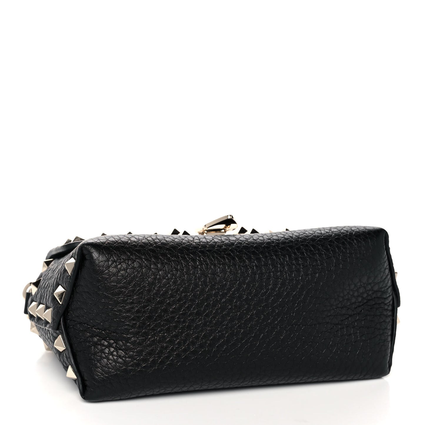Pebbled Calfskin Mini Rockstud Crossbody Bag Black