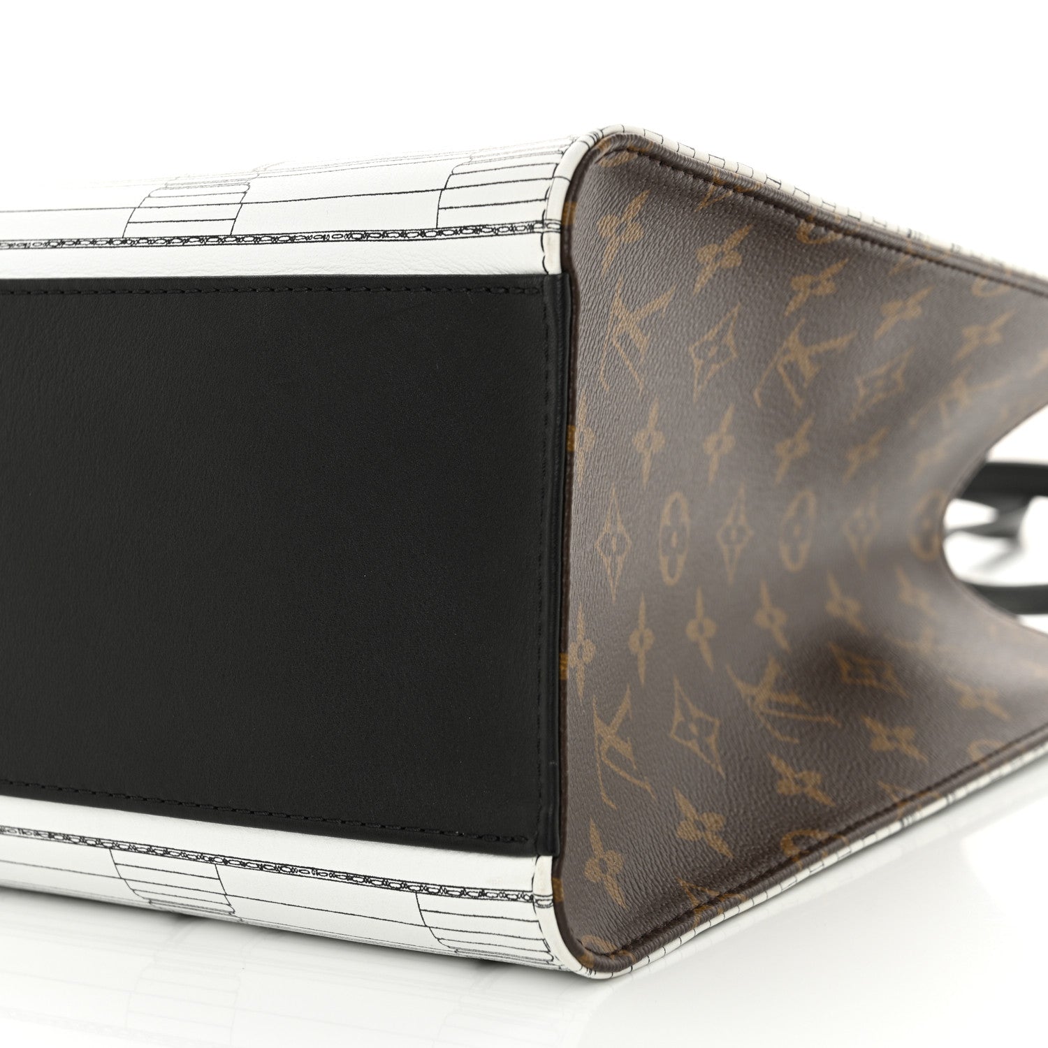 Louis Vuitton X FORNASETTI Calfskin Architettura Onthego MM Black White 9 of 9