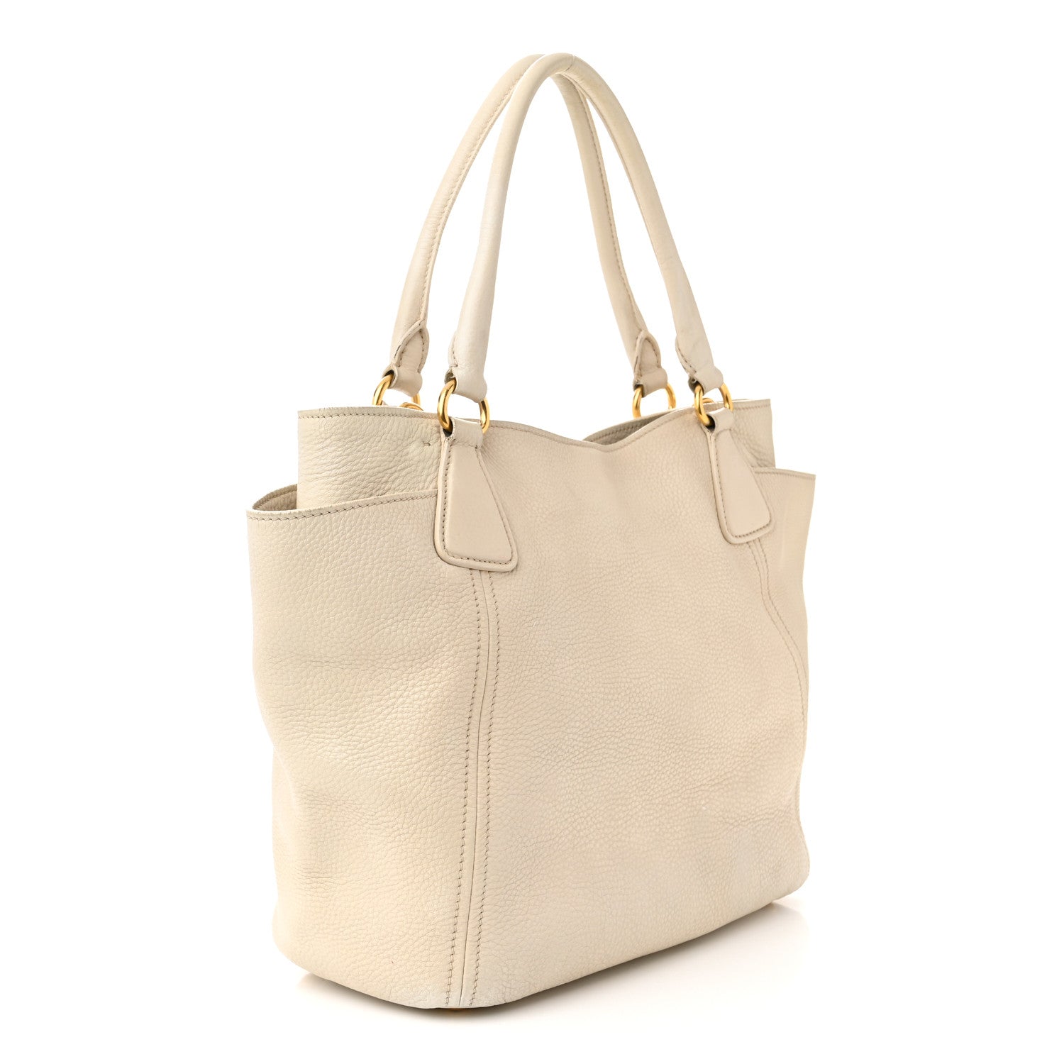 Prada Vitello Daino Side Pocket Tote Talco 3 of 21