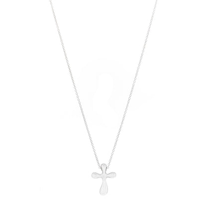Tiffany Sterling Silver 12mm Elsa Peretti Cross Pendant Necklace 1 of 5