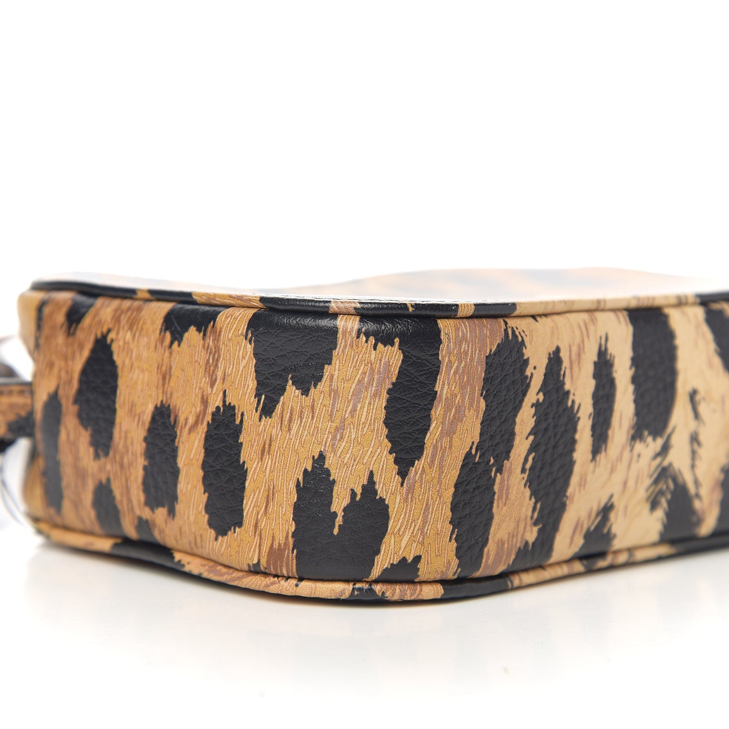 Calfskin Printed Leopard XS Everyday Camera Bag Beige White