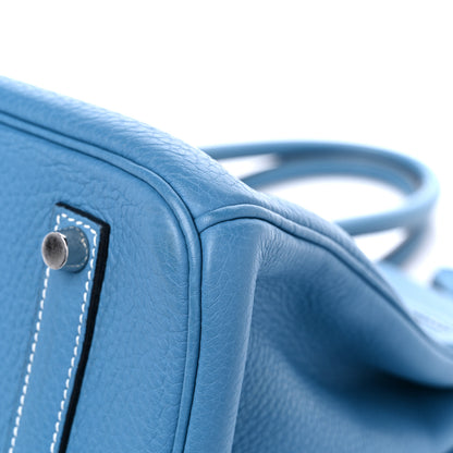 Hermes Taurillon Clemence Birkin 35 Blue Jean 11 of 13