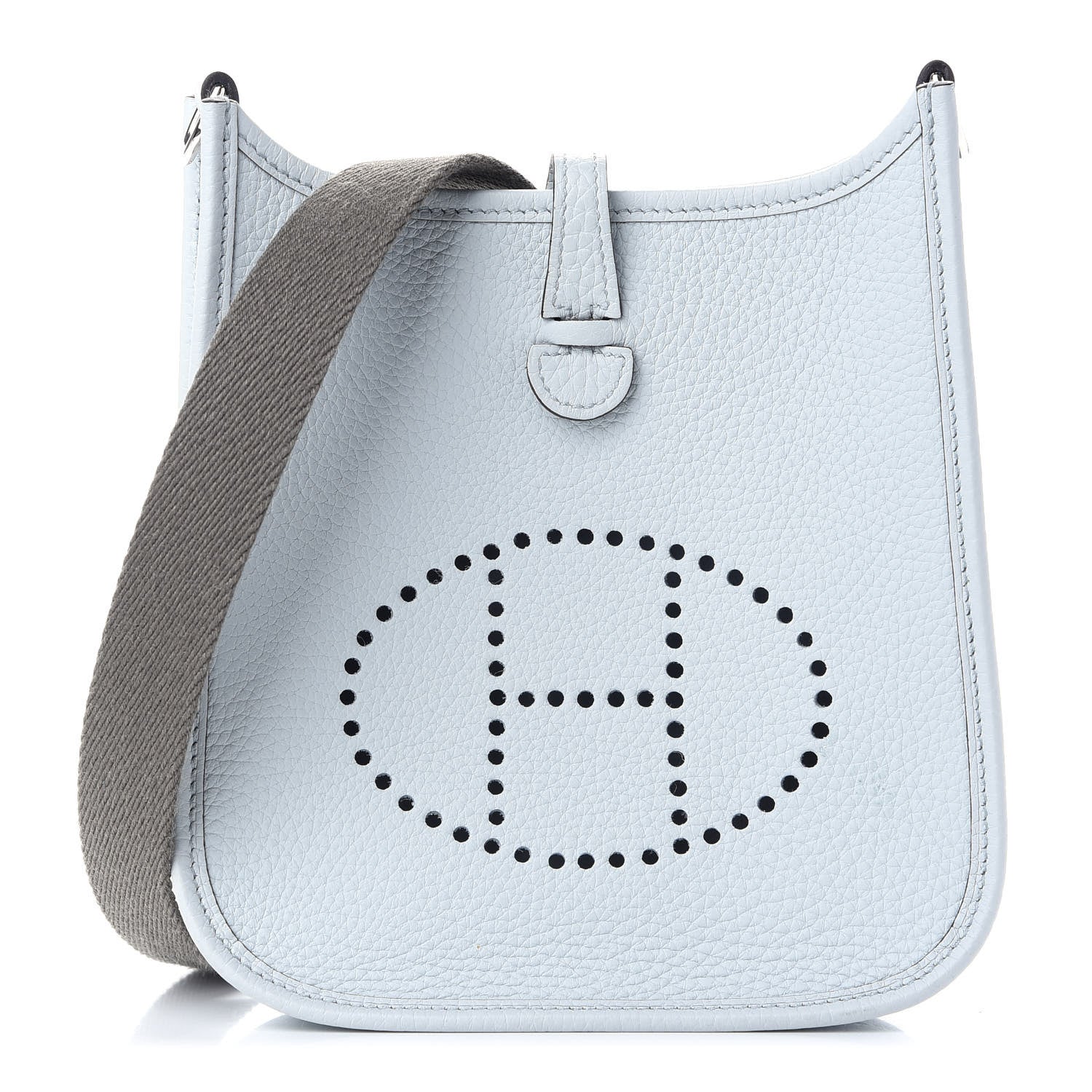 Hermes Taurillon Clemence Amazone Evelyne TPM Bleu Pale Etain 1 of 10
