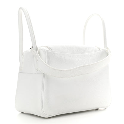 Hermes Taurillon Clemence Lindy 26 White 3 of 9