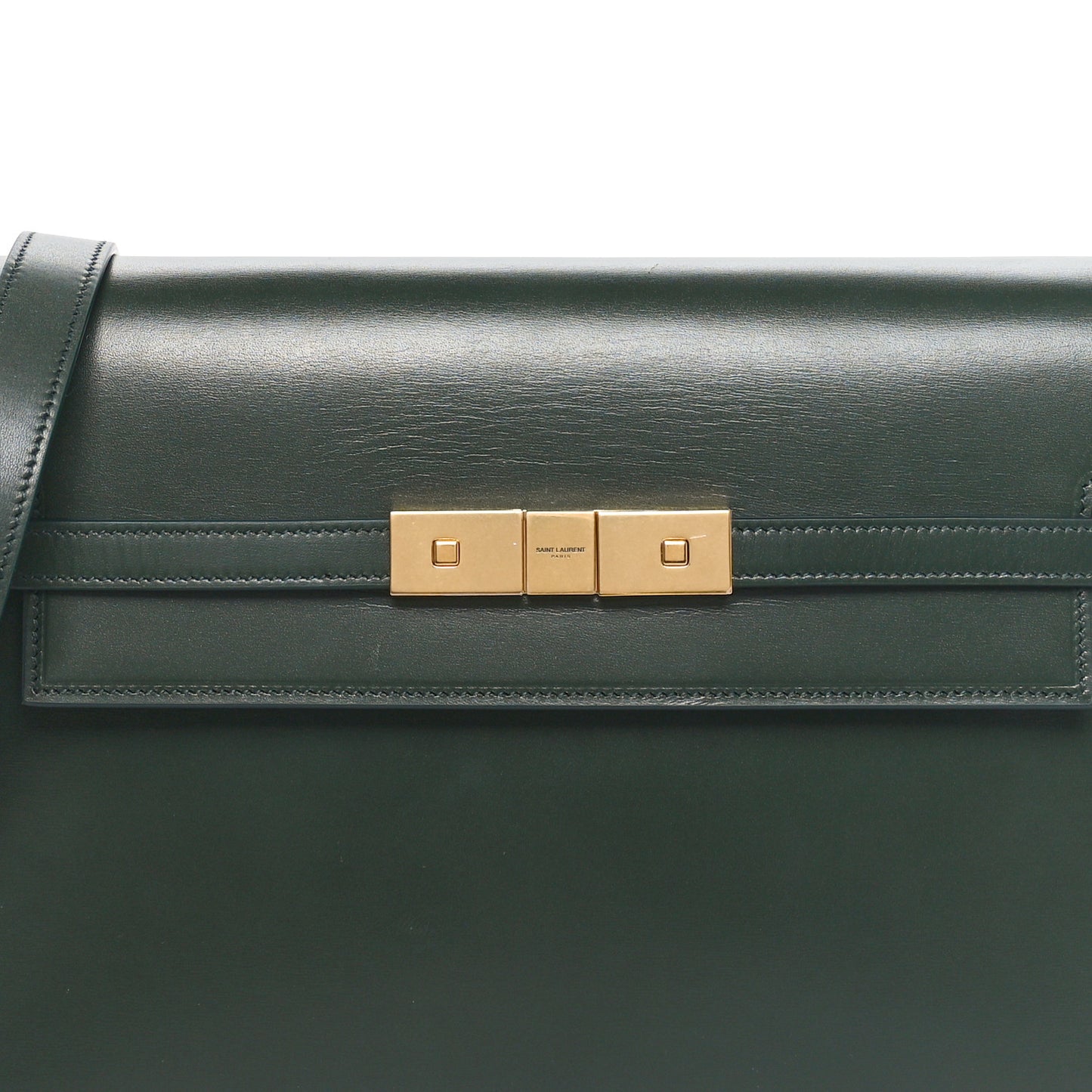Smooth Calfskin Manhattan Shoulder Bag Dark Green