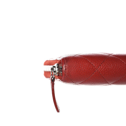 Chanel Caviar Quilted Large Gusset Zip Around Wallet Red 13 of 14