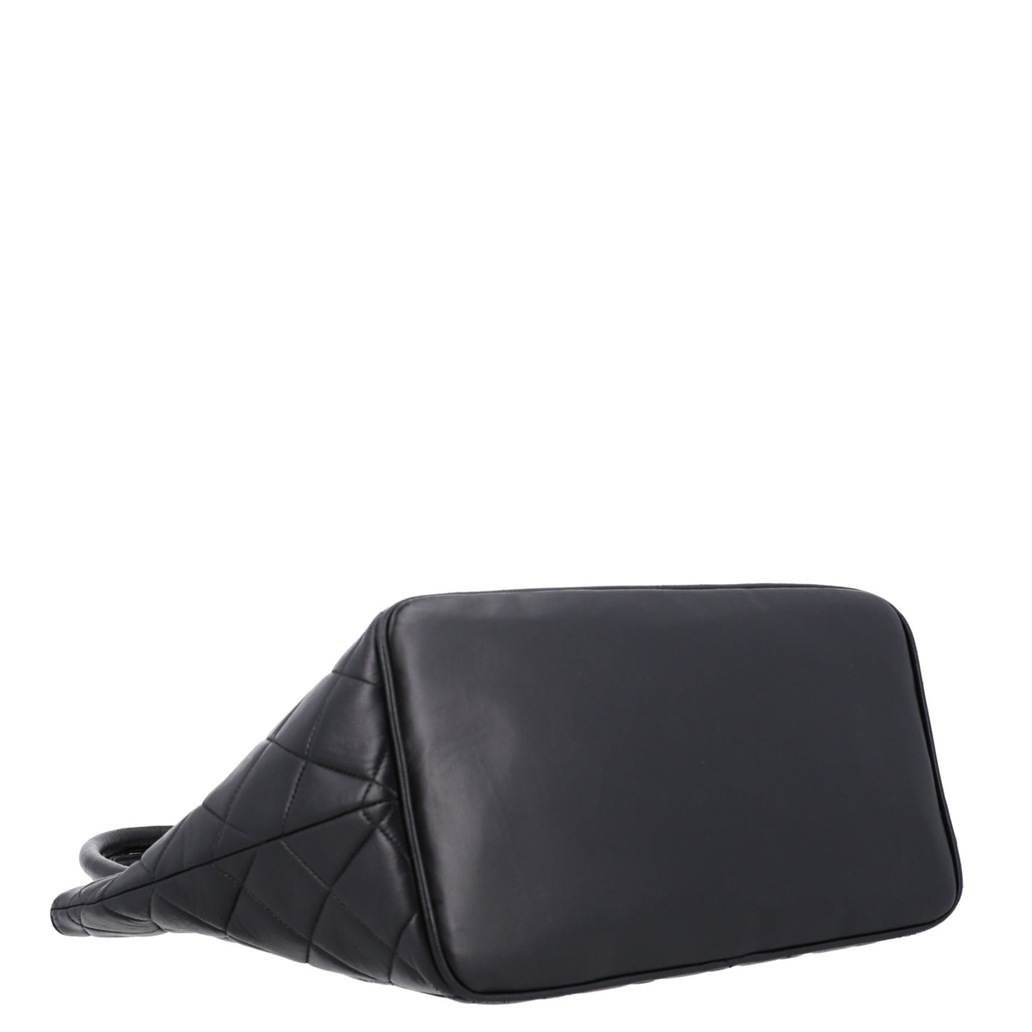 Lambskin Quilted Medallion Tote Black