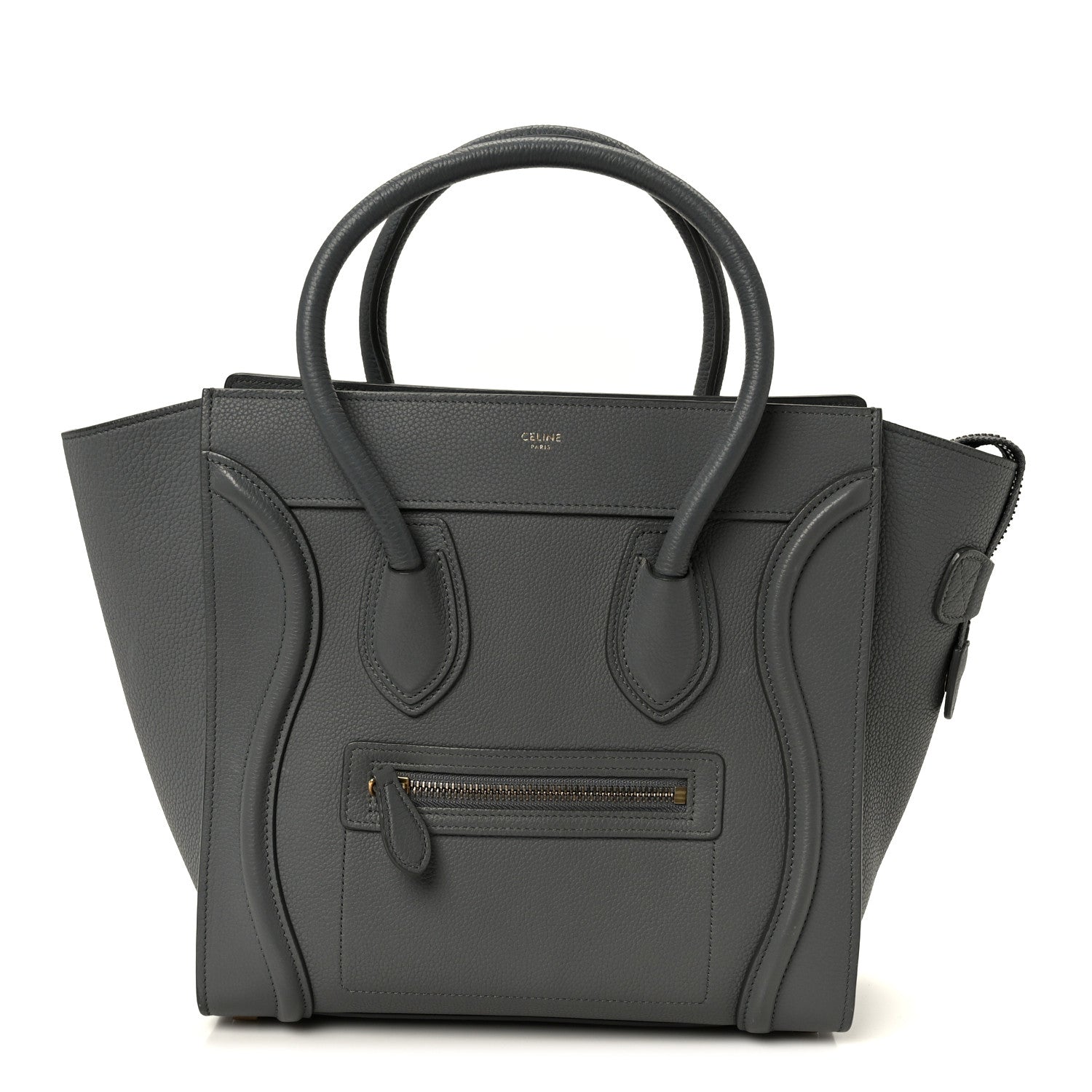 Celine Baby Drummed Calfskin Micro Luggage Kohl 1 of 11