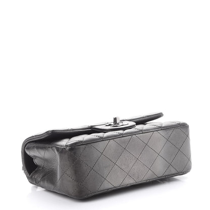 Chanel Metallic Lambskin Quilted Mini Rectangular Flap Dark Grey 4 of 11