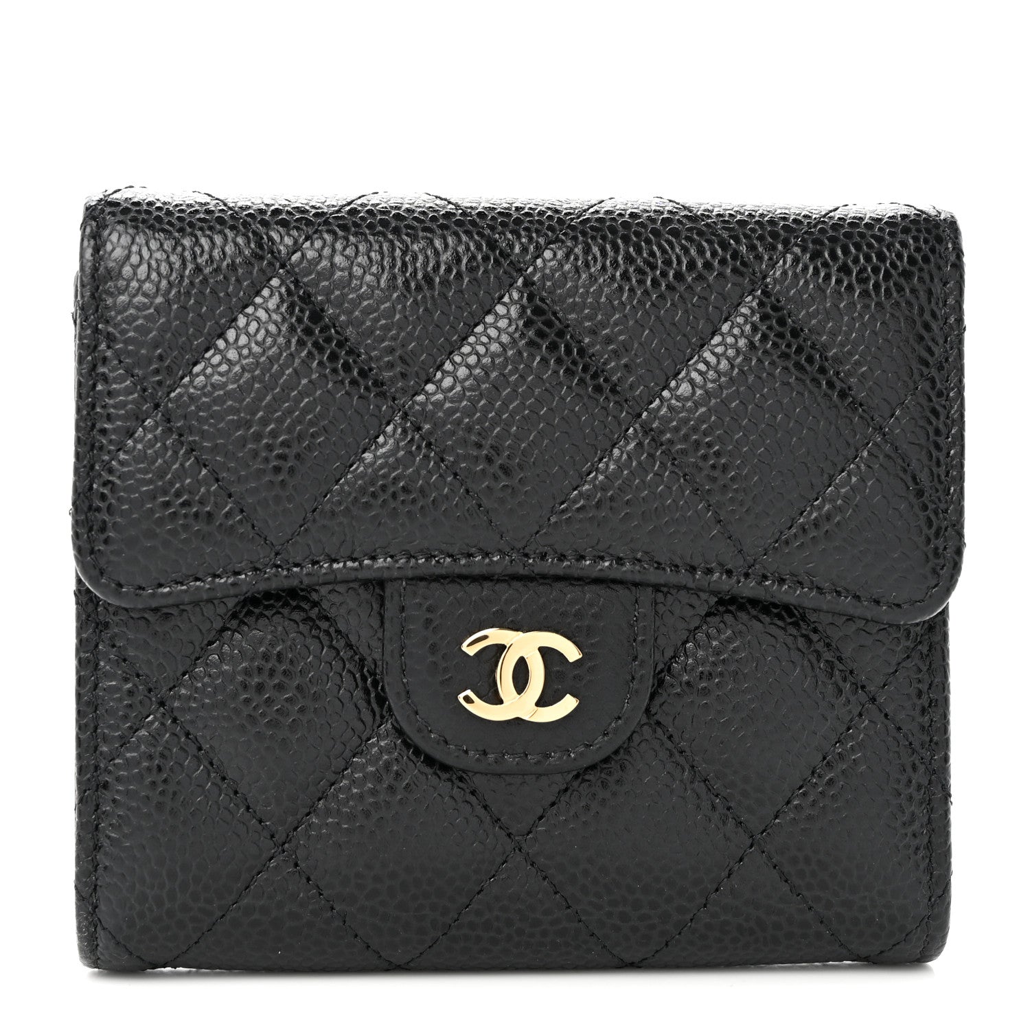 Chanel Caviar Quilted Compact Flap Wallet Black 1 of 13