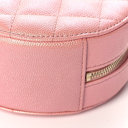 Chanel Iridescent Caviar Resin Quilted Round Clutch With Chain Pink 10 of 11