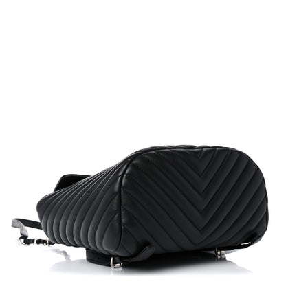 Chanel Calfskin Chevron Quilted Small Urban Spirit Backpack Black 3 of 13