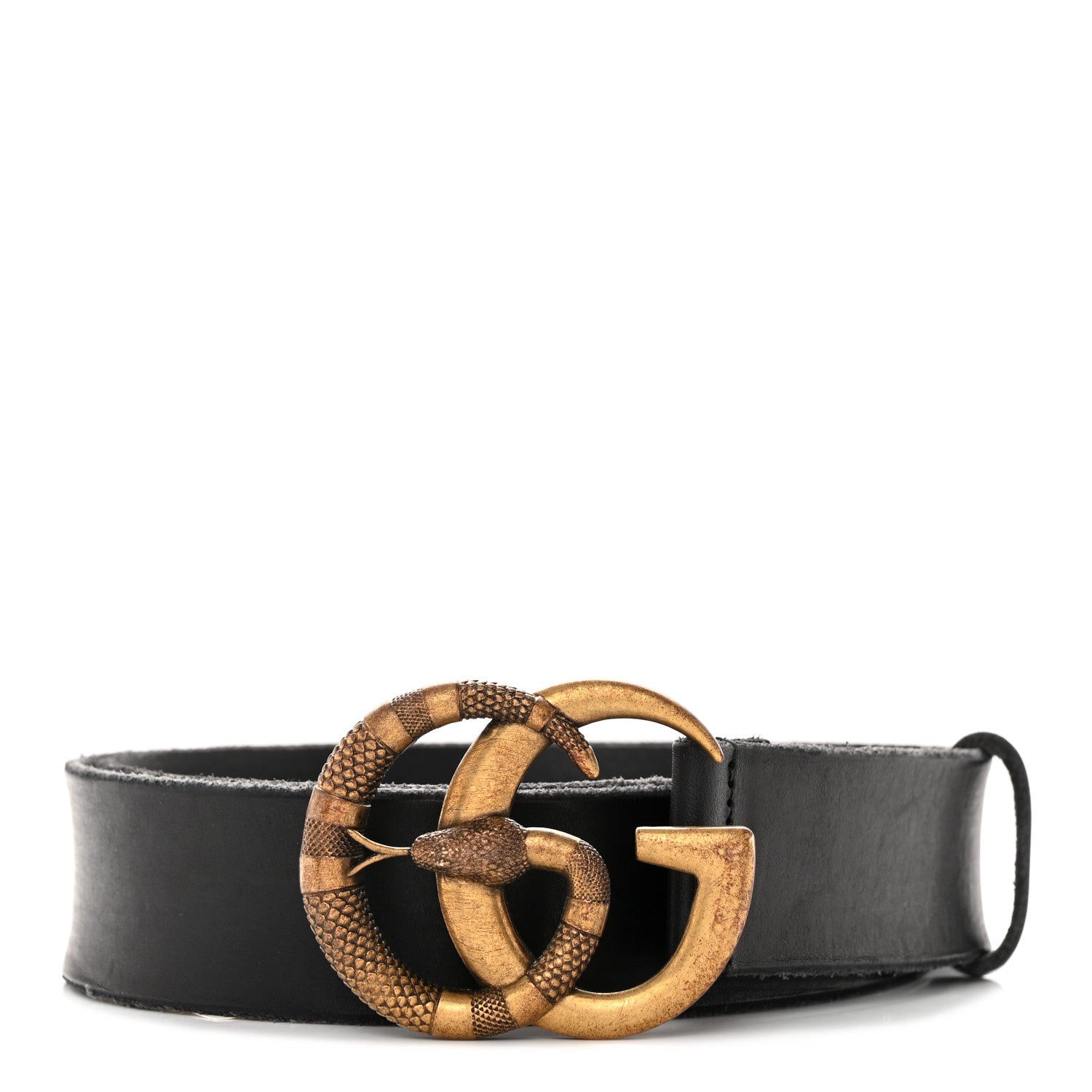 Gucci Faded Calfskin Snake Double G 40mm Belt 100/40 Black 1 of 11