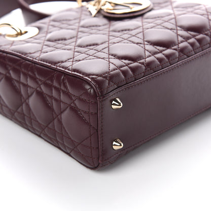 Christian Dior Lambskin Cannage Small Lucky Badges My Lady Dior Burgundy 6 of 7